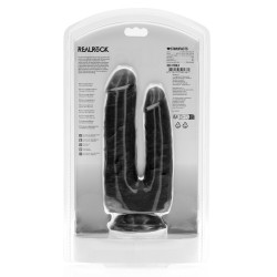 Real Rock Double Gode Double Trouble 15 x 4.5cm Noir